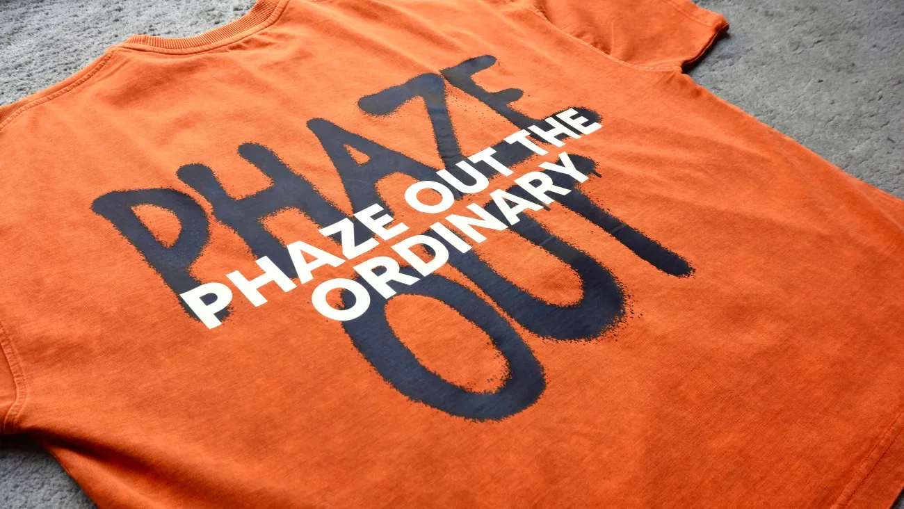 DTF printed t-shirt, finished sample