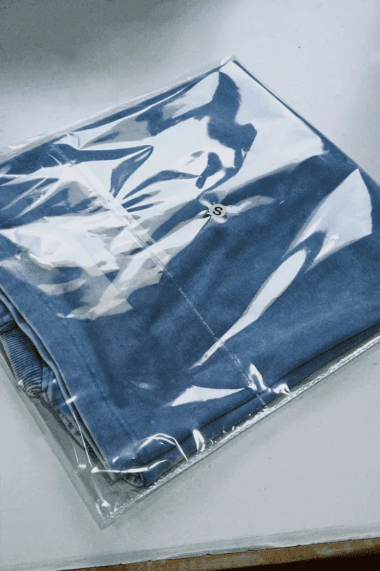Folded and bagged garment sample